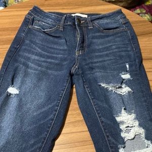 SO high rise boyfriend Juniors jeans, distressed